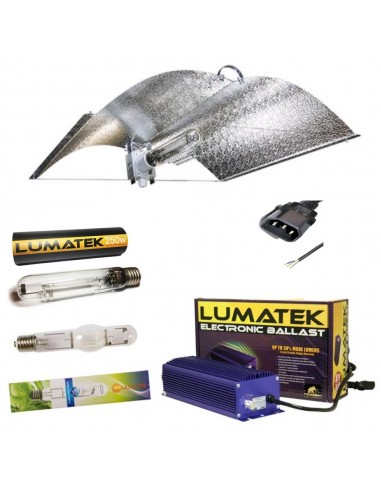 KIT PRO LUMATEK 250W + ADJUST A WING + BULBO HPS + BULBO MH