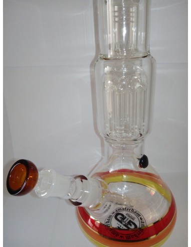 Grace Glass - Amsterdam - Percolator Ice Bong in Vetro - h:47cm - Colorato rosso