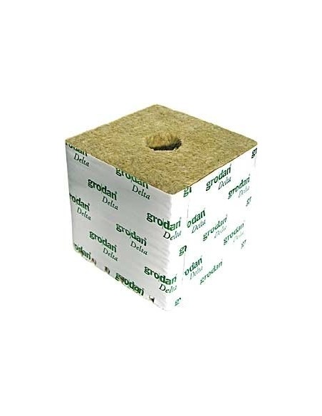 Grodan - Cubetto Lana di Roccia - 4X4X4 - Per Germinazione e coltivazione idroponica, terra e cocco