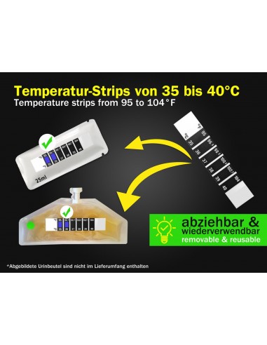 Screeny Weeny Stripe - Termometro a Striscia - per avere l'urina a temperatura perfetta per test urina