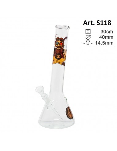 Bong in vetro Hippie - h 30cm