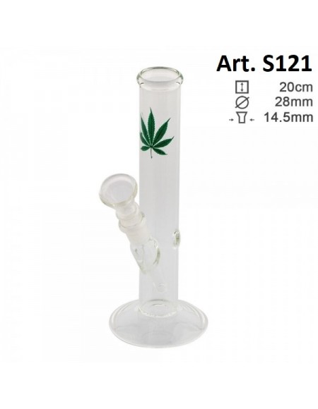 Mini Bong Dritto - Cannabis Leaf - 20 cm