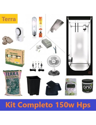 KIT COMPLETO TERRA - 150W HPS AGRO - BOX 60X60X140