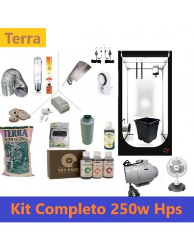 KIT Completo Terra - 250W HPS Agro - Box 80X80X180 - Con Filtro ai Carboni OMAGGIO