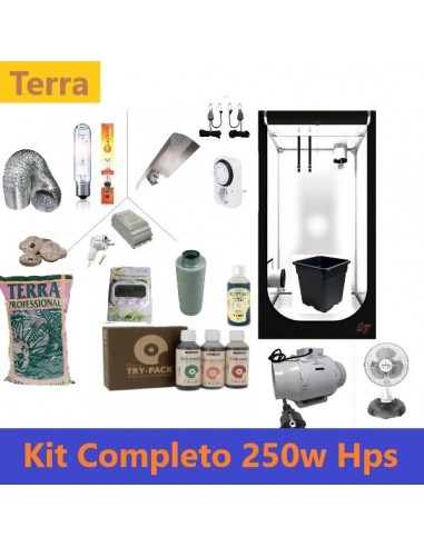 KIT COMPLETO TERRA - 250W HPS AGRO - BOX 80X80X160 FILTRO CARBONI IN  OMAGGIO PER INDOOR PRINCIPIANTI AUTOFIORENTI