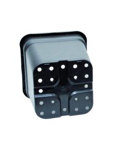 Vaso nero quadrato in plastica - 23x23x24cm - 9L 2